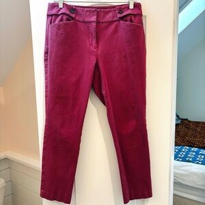 LOFT Curvy Skinny Ankle Light Burgundy Pants Size 6